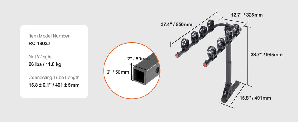 SucceBuy Hitch Mount Bike Rack, 2/4-Bike Platform Style 80/160/150 LBS Bike Rack Hitch Titling and Folding Bike Carrier for Car