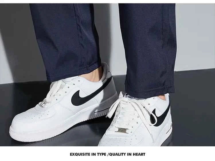 Men's Casual Pants Business Stretch Slim Fit Elastic Waist Jogger Korean Classic Blue Black Gray Male Brand Trousers