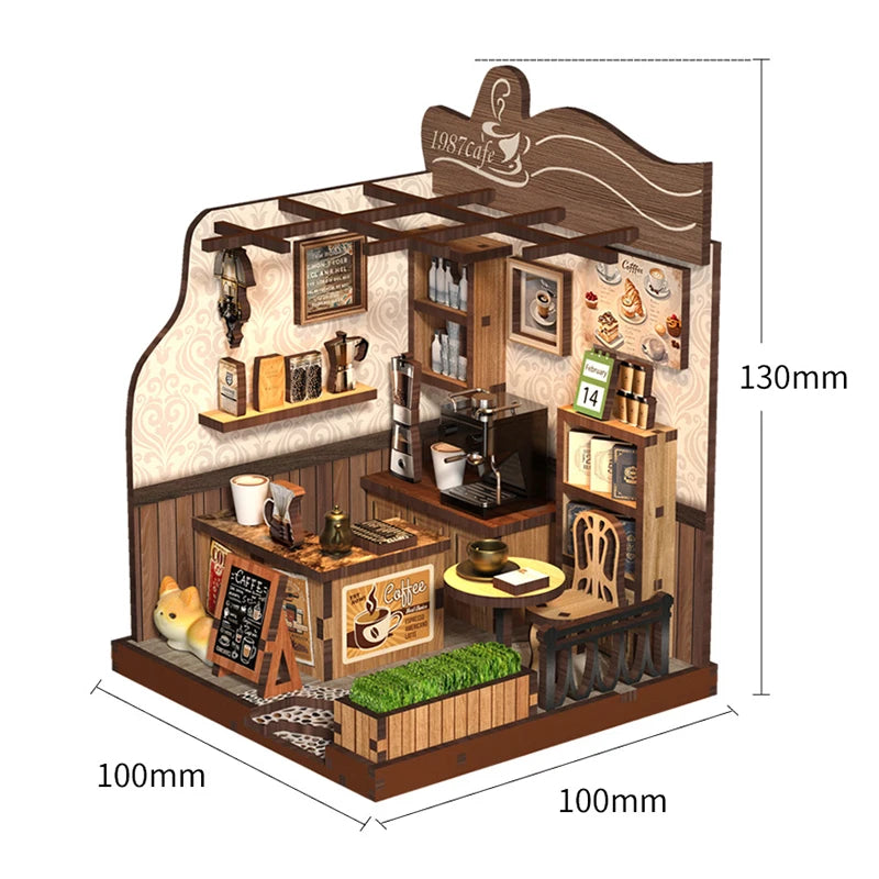 DIY Wooden Dollhouse Mini Building Kit Handmade Doll House Case Model 3D Puzzle Assembly With Furniture Toys For Christmas Gifts