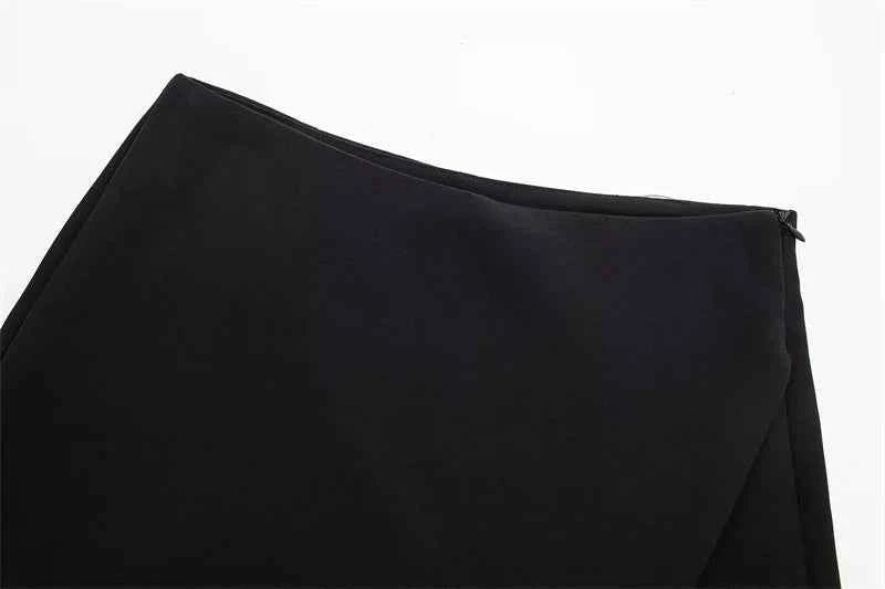MUJER 2025 Asymmetric Skort For Women Pink Black Mini Skirt Shorts Woman Fashion High Waist Short Skirts Summer Casual Shorts