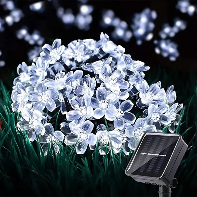 Solar Garden Lights Outdoor Solar Flower String Lights Solar Outdoor Lights Waterproof  Flower Lights Garden Decoration Outdoor