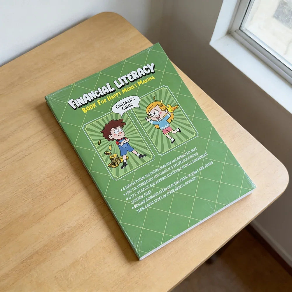 Kids Financial Literacy Book, Children's Comic Style Money Learning Book, All-in-One Money Dictionary for Kids  English Book
