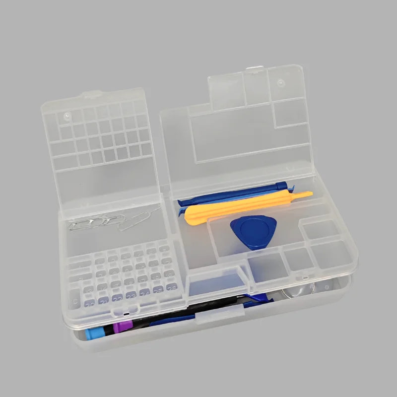 Professional Tools Storage Box Multifunction Double-Layer Mobile Phone Repair Organizer Case Small Parts Screw IC Motherboard