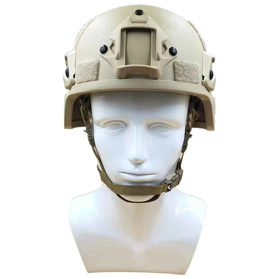 MICH Tactical Helmet with riot and impact protection. Built for field combat and military training.