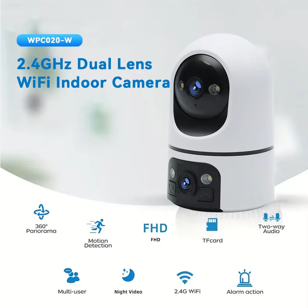 New 10MP 5K HD Clear WiFi Baby monito Dual Screen Video Call PTZ Night View Pet Camera Home Surveillance Cam Monior