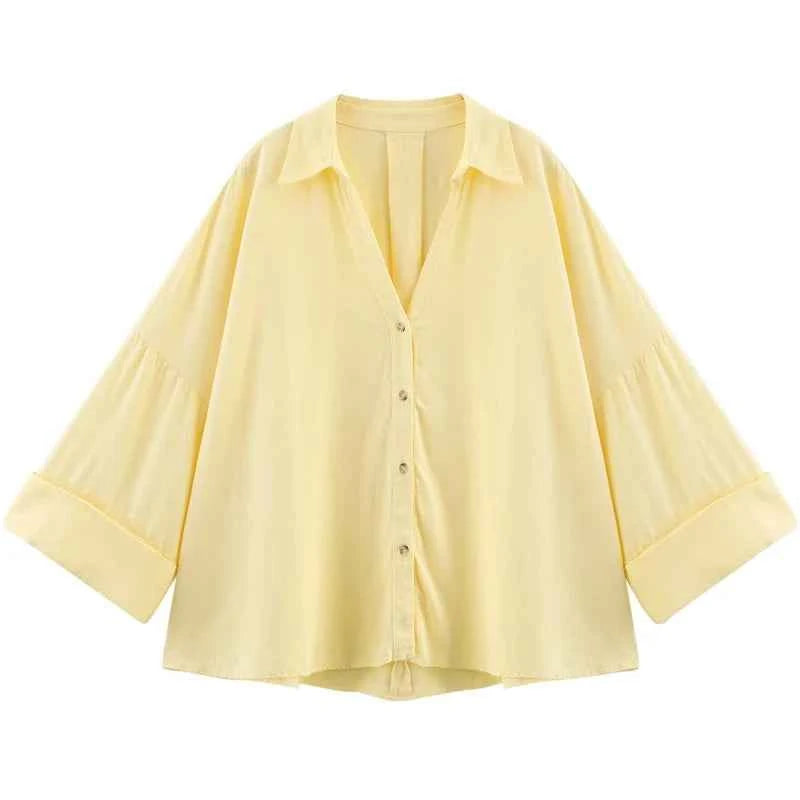 HXAO Women's Shirt Oversized Blouse Summer Shirt & Blouse Yellow Pink White Striped Shirt Elegant Large Size Long Sleeve Shirts