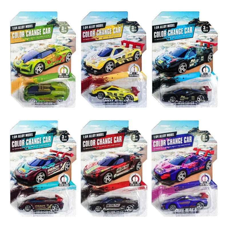 1:64 Temperature Sensitive Color Changing Magic Car Inertia Pull Back Alloy Racing Cars Crash-Resistant Toys Boy Birthday Gift
