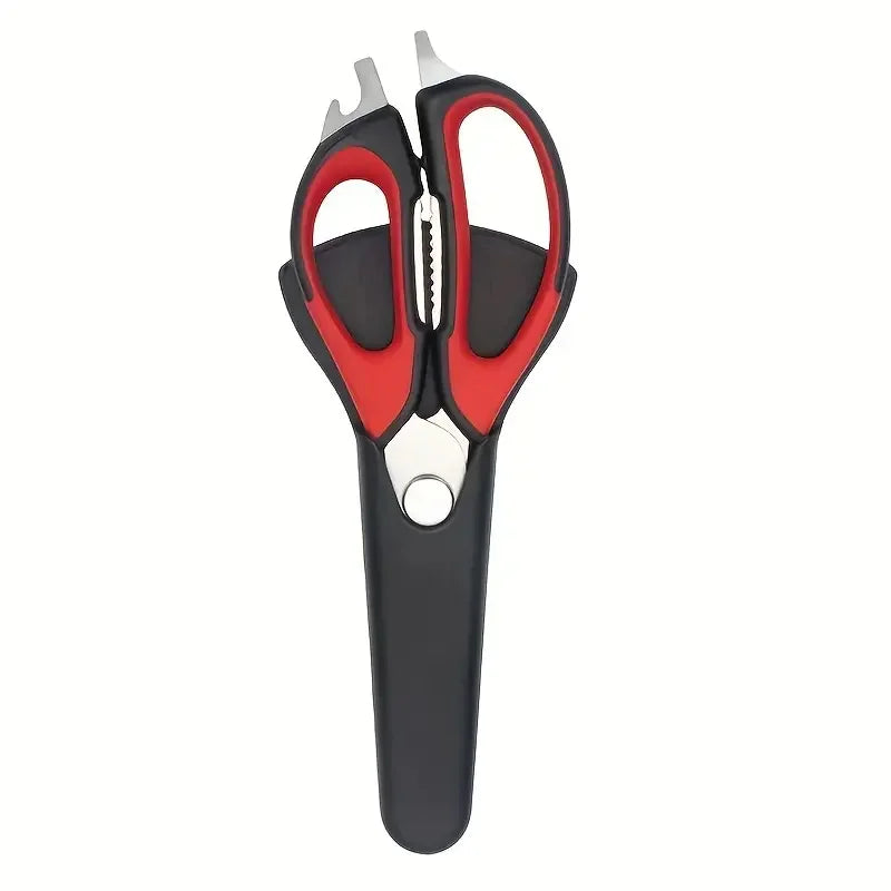 7-in-1 Multifunctional Kitchen Scissors with Magnetic Holder Stainless Steel Food Scissors for Meat, Fish, Kitchen Food Scissors