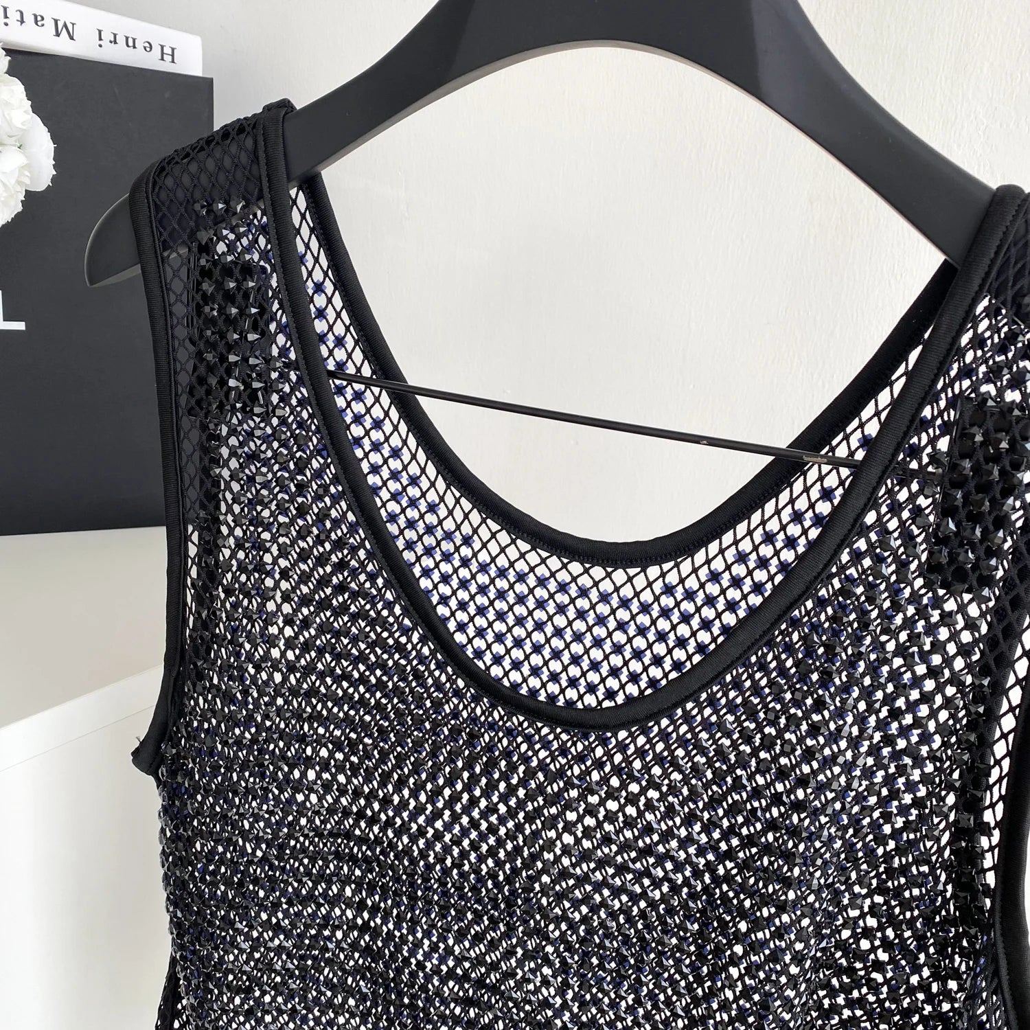 Ele Svel Women's Vest Summer Me Hollow Heavy Embroidery ort Design Street Sexy Top Faion Commute Sle Slim Fit
