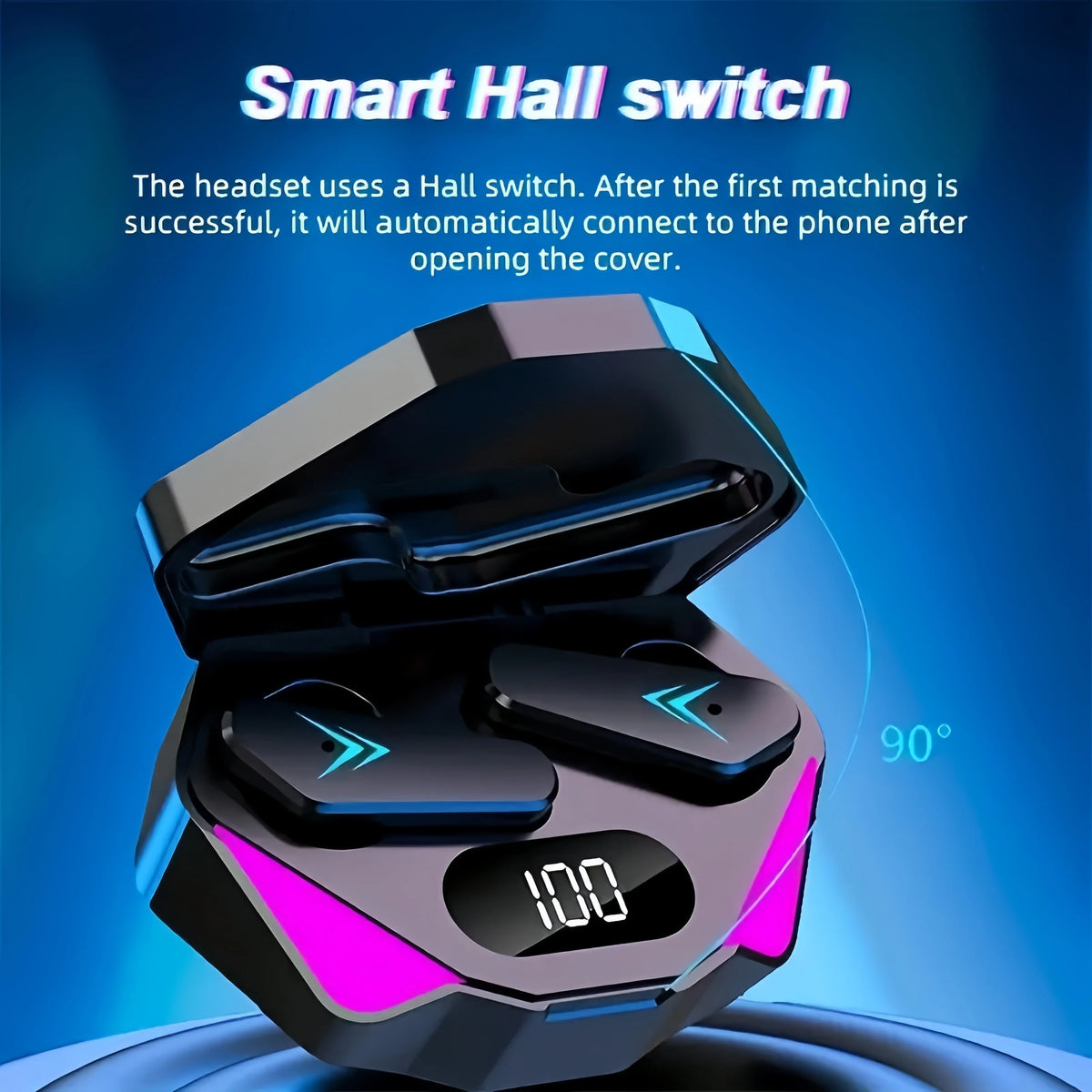 X15 Wireless Bluetooth Earbuds – LED Display Gaming Headset