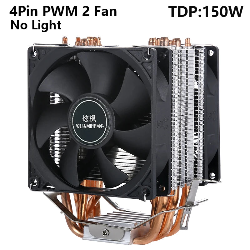 CPU Efficient Cooler Fan 90mm 4pin/PWM PC Tower Type Radiator 2/4/6 Heat Pipe Install LGA2011 X79 X99 115x 1200 1700 AMD AM3 AM4