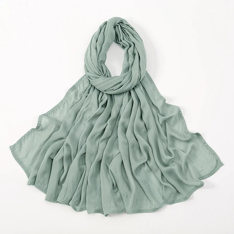 New Muslim Hijabs for Women Scarf Thin Plain Shawls Femme Musulman Soft Viscose Rayon Headscarf Islamic Turban Headband 190x85cm