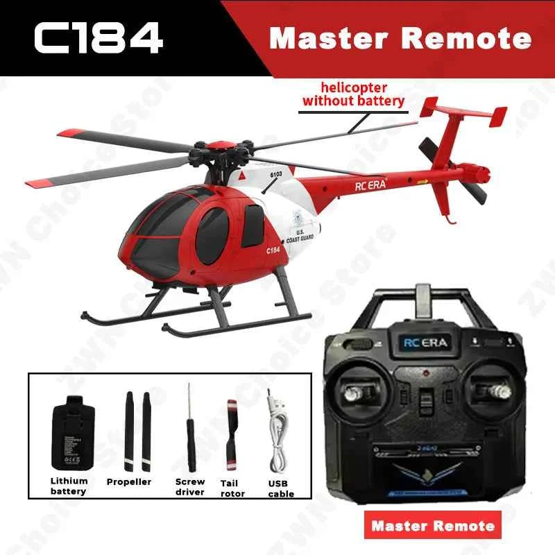 C184 RC Helicopter 2.4G 6-Aixs Gyroscope 4CH Altitude Hold Optical Flow Remote Control Helicopter Toys For Kid Adult
