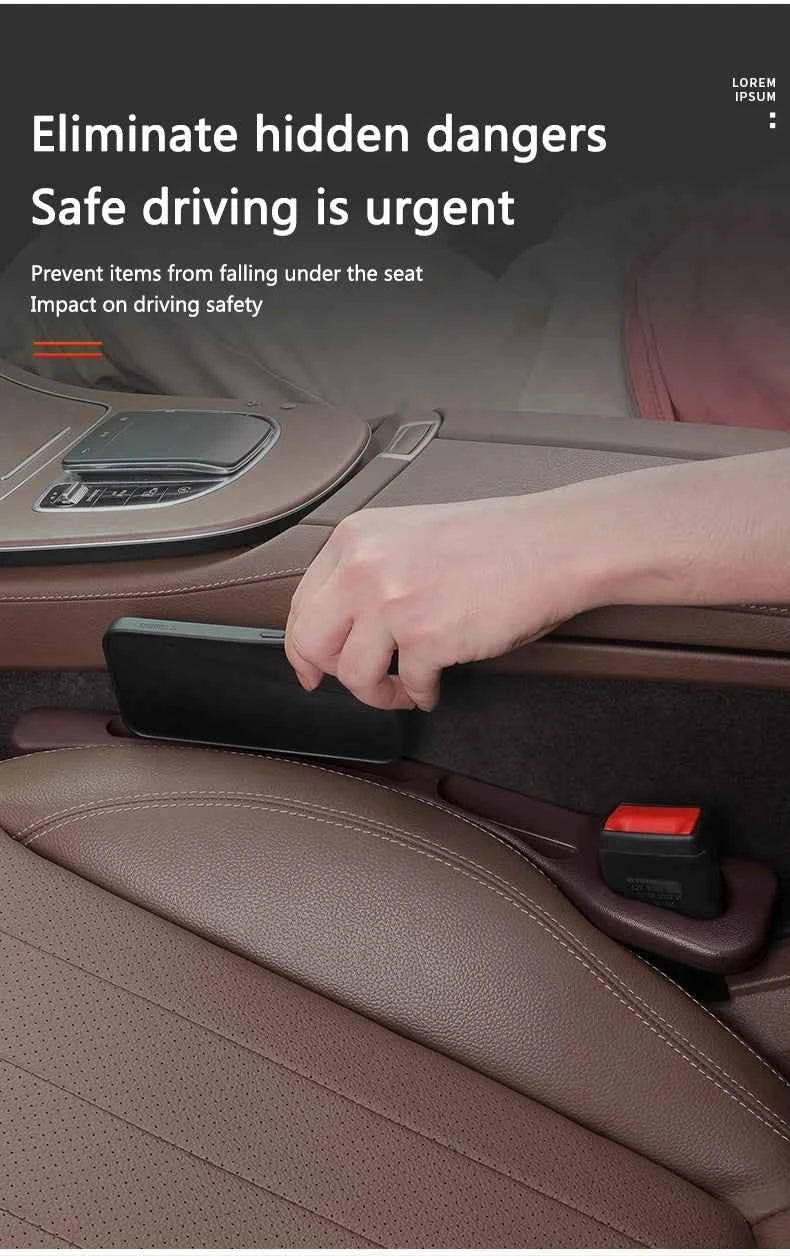 2pcs Car Seat Gap Filler Organizer Waterproof Car Seat Gap Plug Strip with 2 Grooves Seat Gap Storage Auto Interior Accessories