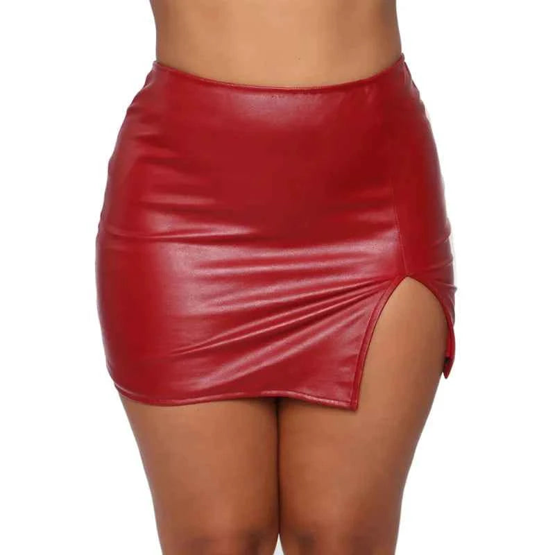 High Waist Sexy Pencil Skirt Fashion Women Sexy PU Leather Tight Miniskirts Ladies Office Slim Bodycon Skirts Night Clubwear
