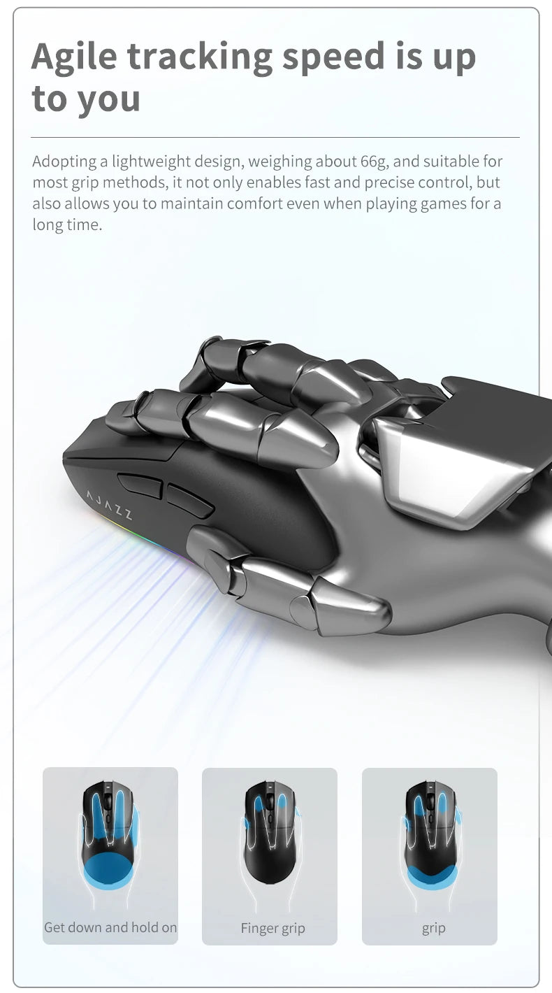 AJAZZ AJ139 V2 MC PAW3311 Wireless Gaming Mouse RGB Magnetic Charging Dock Macro Mice Bluetooth 12000-24000DPI for PC Gamer