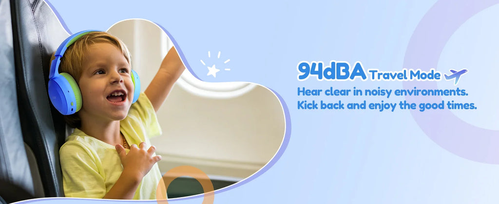 Acer Kids Bluetooth 6.0 Headphones with Built-in Mic 85/94dB Volume Limited Lightweight Over-Ear Wireless Headphones for Kids