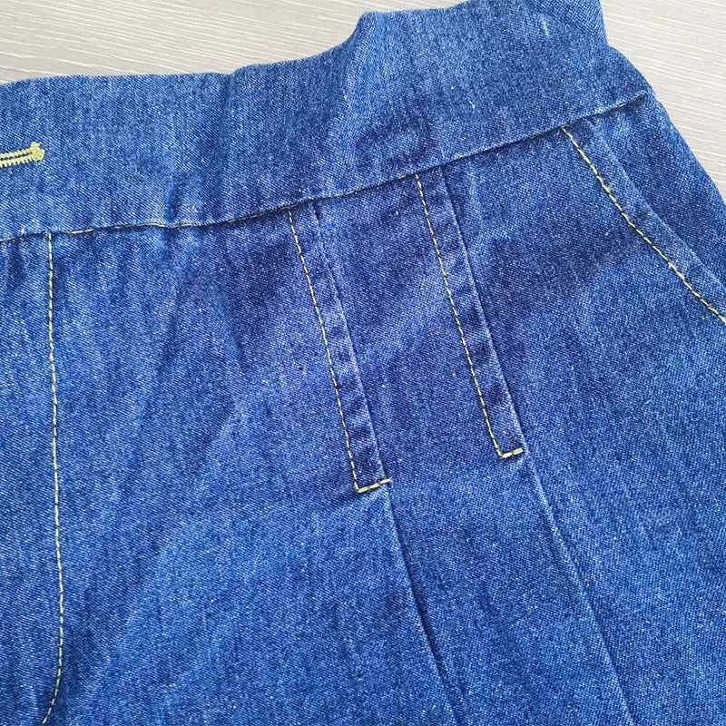 DFRCAEG 2024 Summer Plus Size Denim Shorts For Women High Elastic Waist Blue Or Sky Blue Pleated Mini Large Size Short Femme