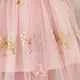 Summer New Girls' Dress Halter Small Flying Sleeve Embroidery Pattern Wings Sweet Princess Dress Mesh Princess Dress