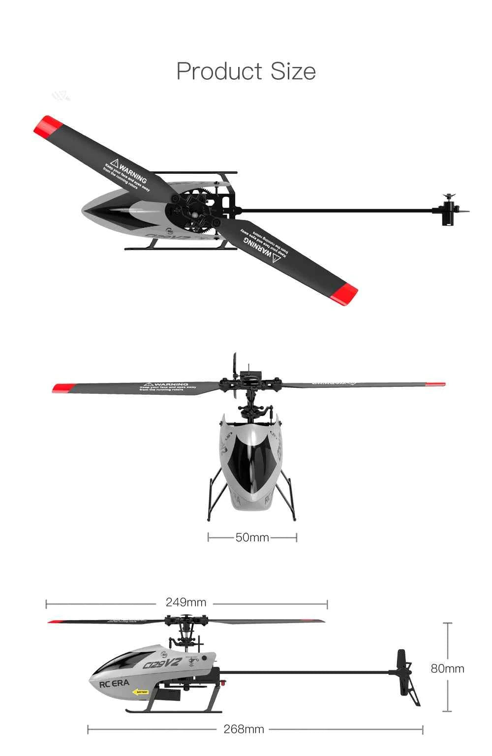 RC ERA C129V2 RTF RC Helicopter 2.4GHz 6-axis Gyroscope One Click 3D Flip Remote Control Aircraft Hobby Toys