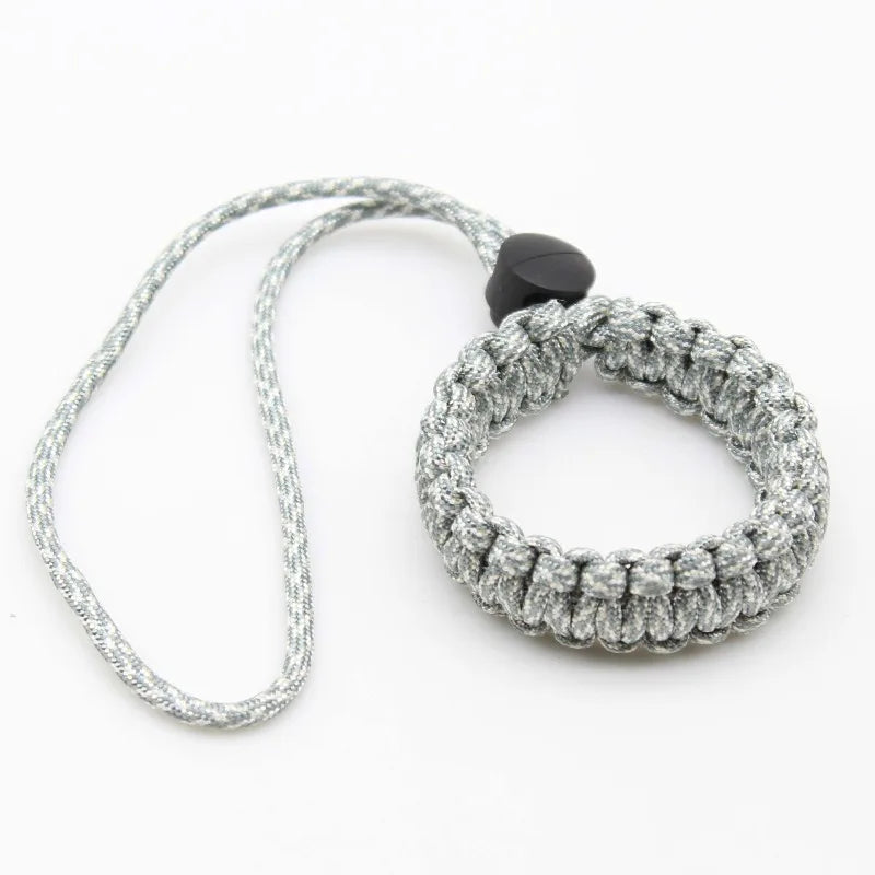 Outdoor Survival Bracelet & Camera Wrist Strap - Paracord Braided Cord Pendant, Universal Wrist-Mounted Braided Paracord
