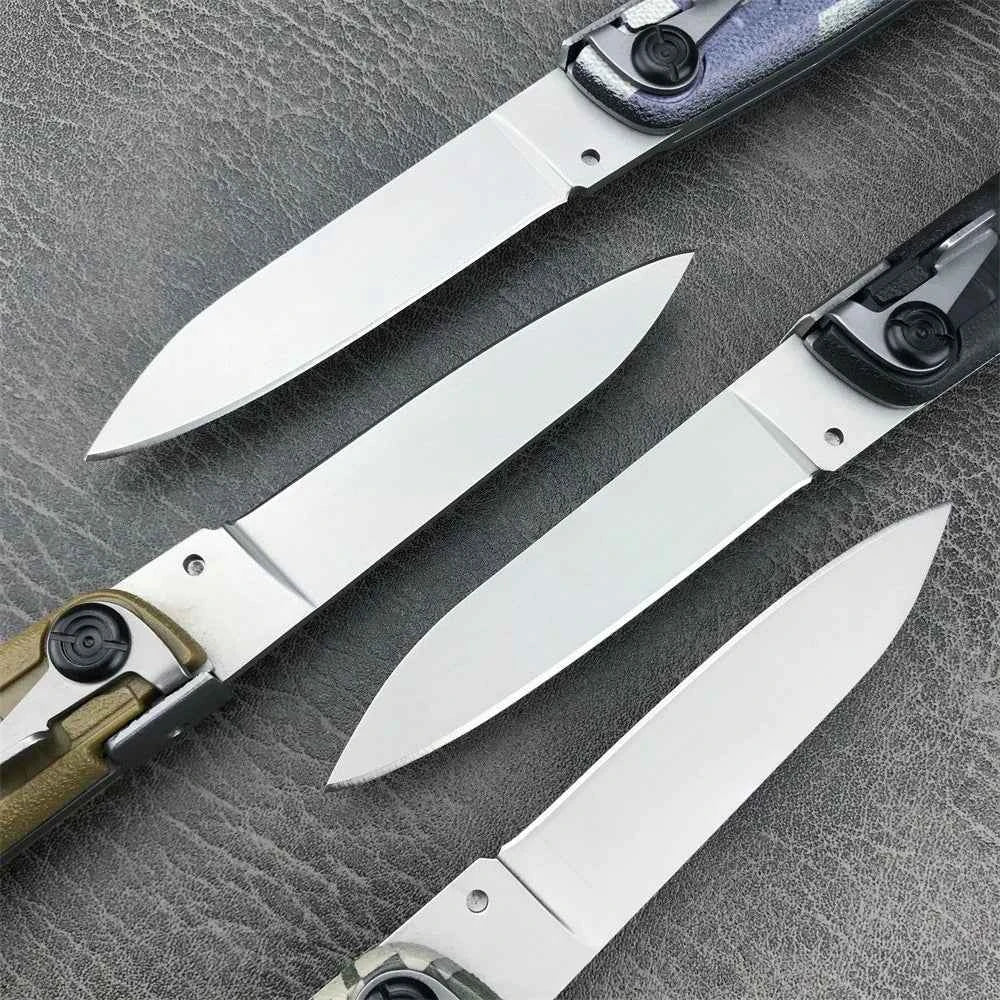 4 Different Color Folding Knife with Nylon Sheath 440C Blade and ABS Handle Camping Hiking Pocket Knife Outdoor EDC Durable Tool