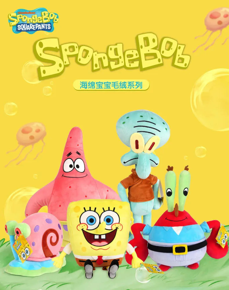 Genuine Anime Spongebob Squarepants Patrick Star Squidward Eugene H. Krabs Gary Kawaii Cartoon Stuffed Plush Toys Birthday Gift