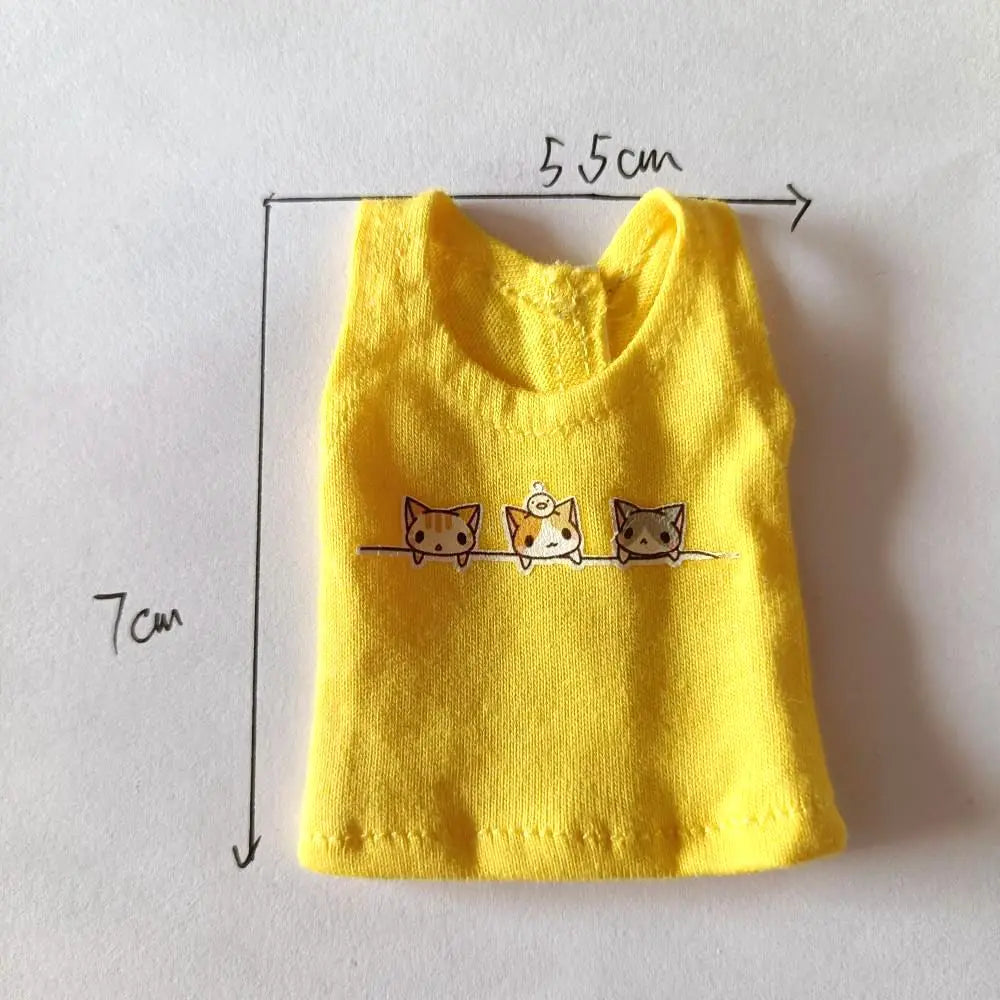 NEW Blyth Clothes T-Shirt Vest   Cute Cat print Vest clothes for Blyth, Momoko, Obistu, Licca , FR 1/6 Dolls Accessories