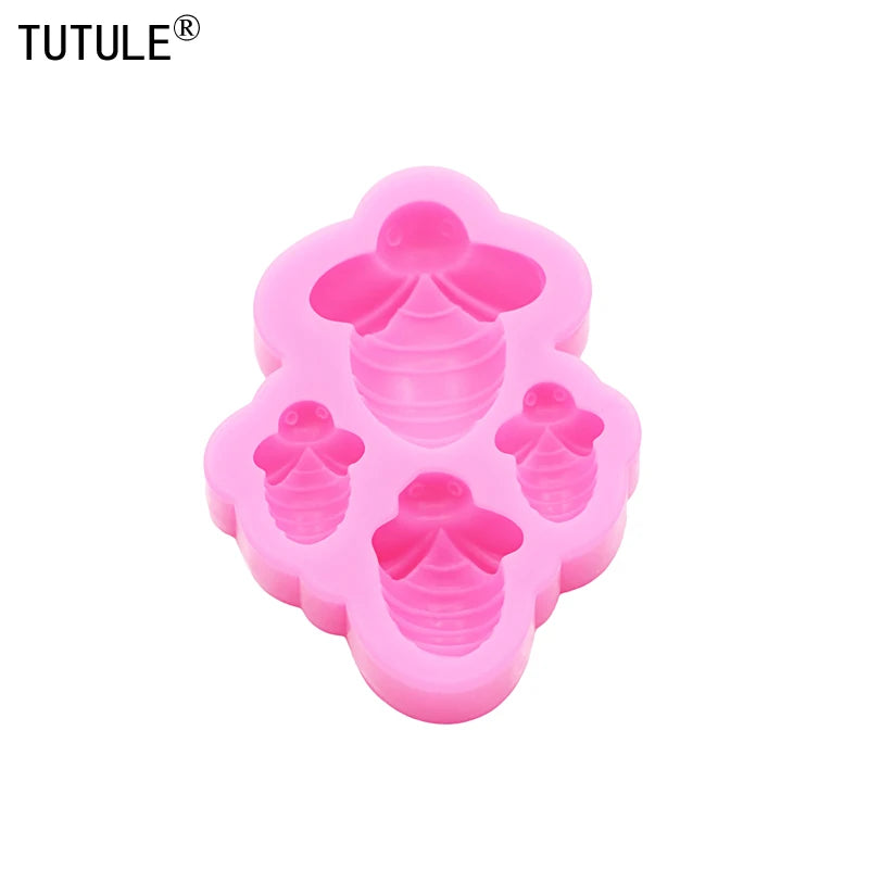 3D Honeybee Keychain Earrings Silicone Mold DIY Honeybee Clay epoxy resin Accessories Silicone Moulds cake Chocolate Molds
