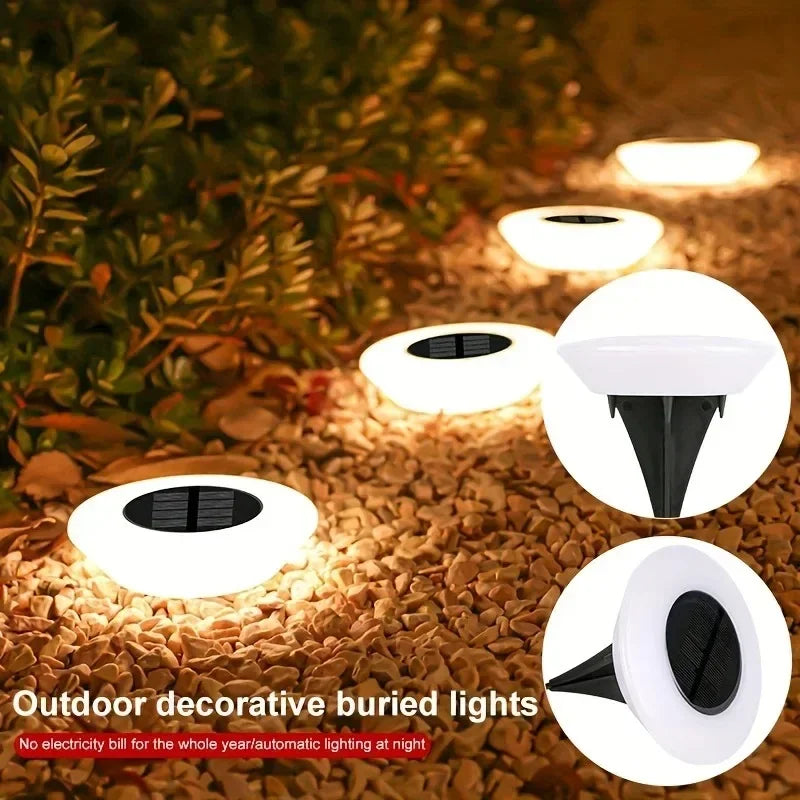 Waterproof Solar Garden Lights Outdoor Use Landscape Lighting for Driveway Lawn Walkway Base Light Solar Powered Garden Decor