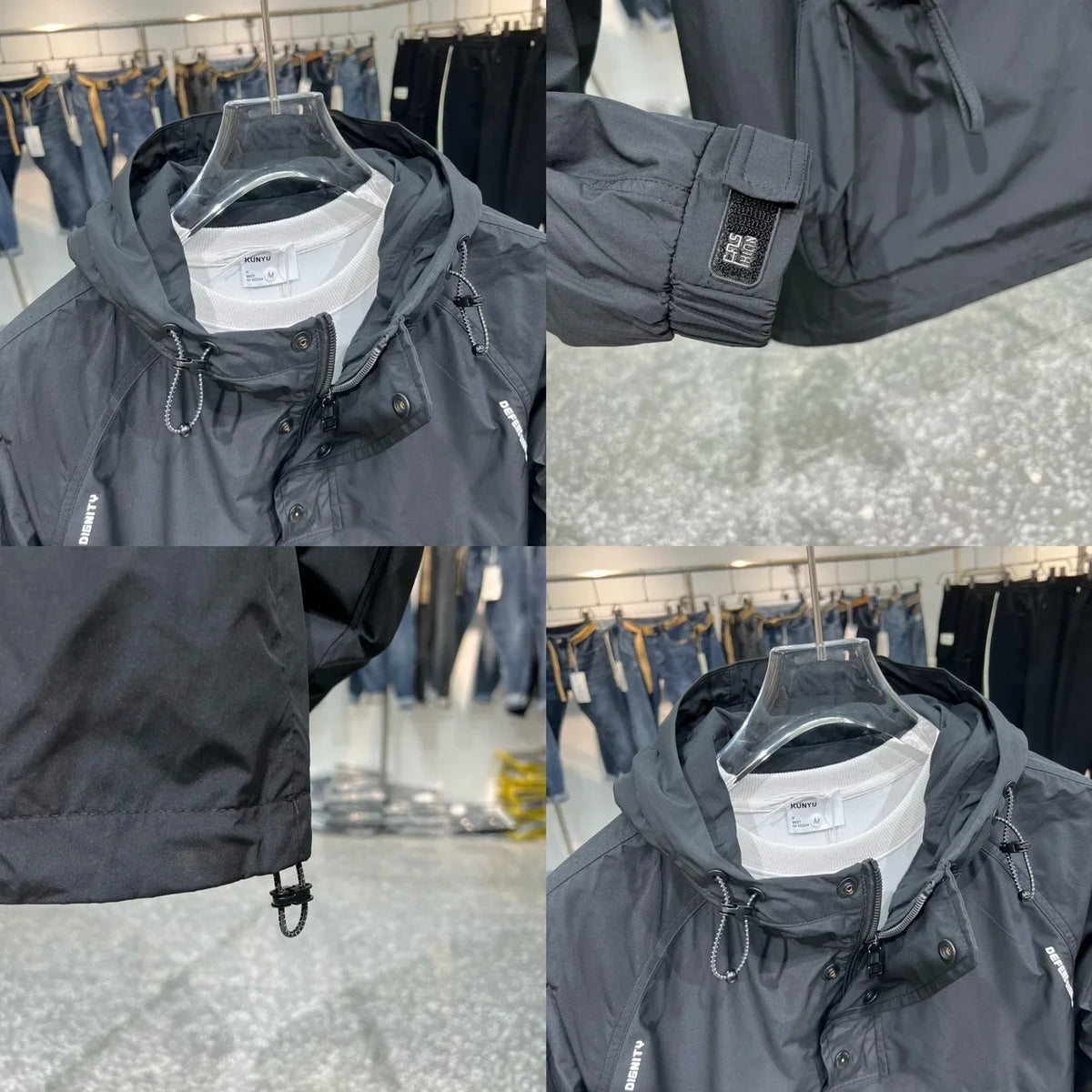 Men’s Casual Hooded Jacket With Zipper And Multi Pockets
