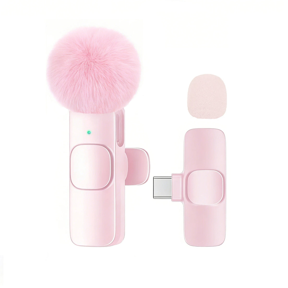 Pink-Type-c-1to1 Color Type-C Wireless Lavalier Microphone – Plug & Play Noise Canceling