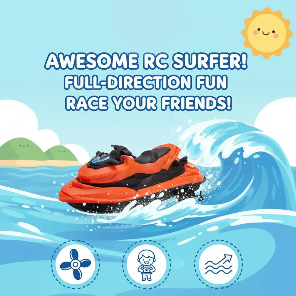 RC Speed Boat Toy Waterproof Remote Control Boat Electric Racing Yacht Pool Lake Water Toy for Kids Adults Outdoor Gift