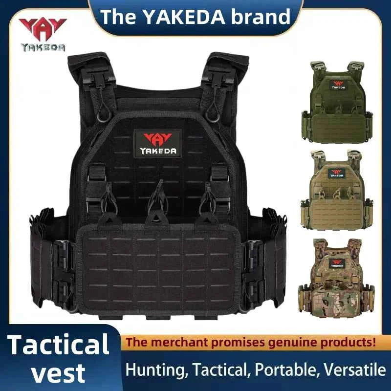 YAKEDA Tactical Vest 6094 Fast detachable light laser cut outdoor hunting black gear carry vest of high quality 1000D nylon