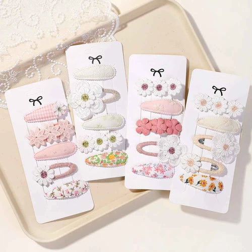 5Pcs/Set Kids Hair Accessories BB Clips Sweet Printe Hairbangs Hairclip Baby Girls Barrette Ins Style Daisy Hairpin Ornament