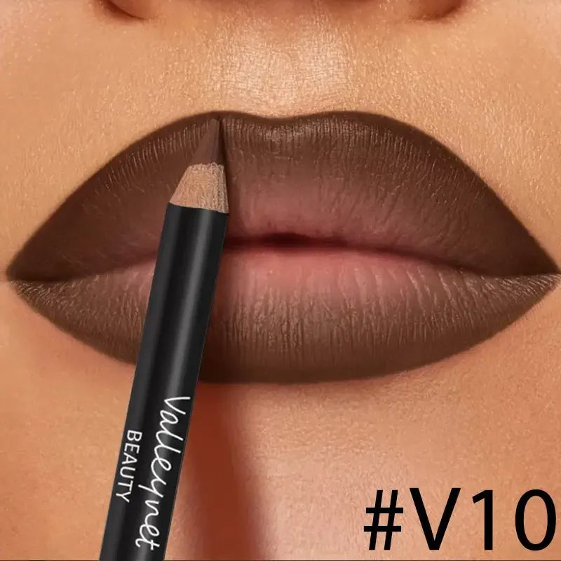 4pcs Lip Kit Set-3pcs Lip Liner+1pc Lip Glaze, Waterproof&Long-Lasting Matte Effect,Versatile for Casual & Formal Occasions,