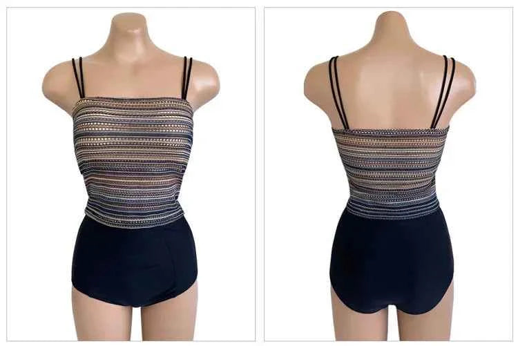 High Waist Two-Piece Swimsuit for Women Slimming Belly Cover up Stylish Korean Design Ideal for Swimming Student Girls