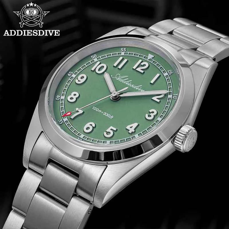ADDIESDIVE Top Brand Mens Quartz Watch Sapphire Crystal  BGW9 Luminous Waterproof 100m Waterproof Vintage Watches NEW Ultra-thin