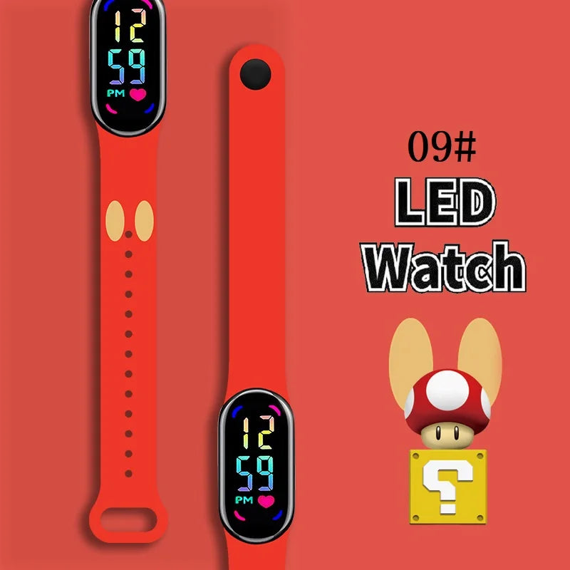 Kids LED Watch Touch Control Digital Watch Silicone Strap Waterproof Sport Wristwatch for Boys Girls Children Birthday Gift