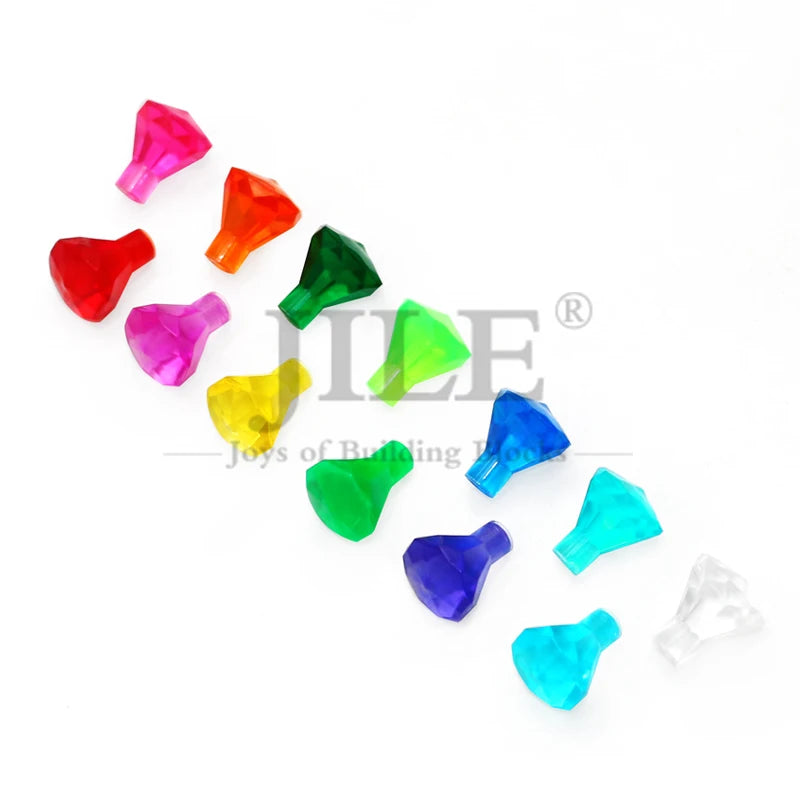 100pcs Moc Rock 1x1 Jewel 24 Facet Stone 30153 City Street View Diamond Building Bricks Blocks Bulk Compatible with Assembles