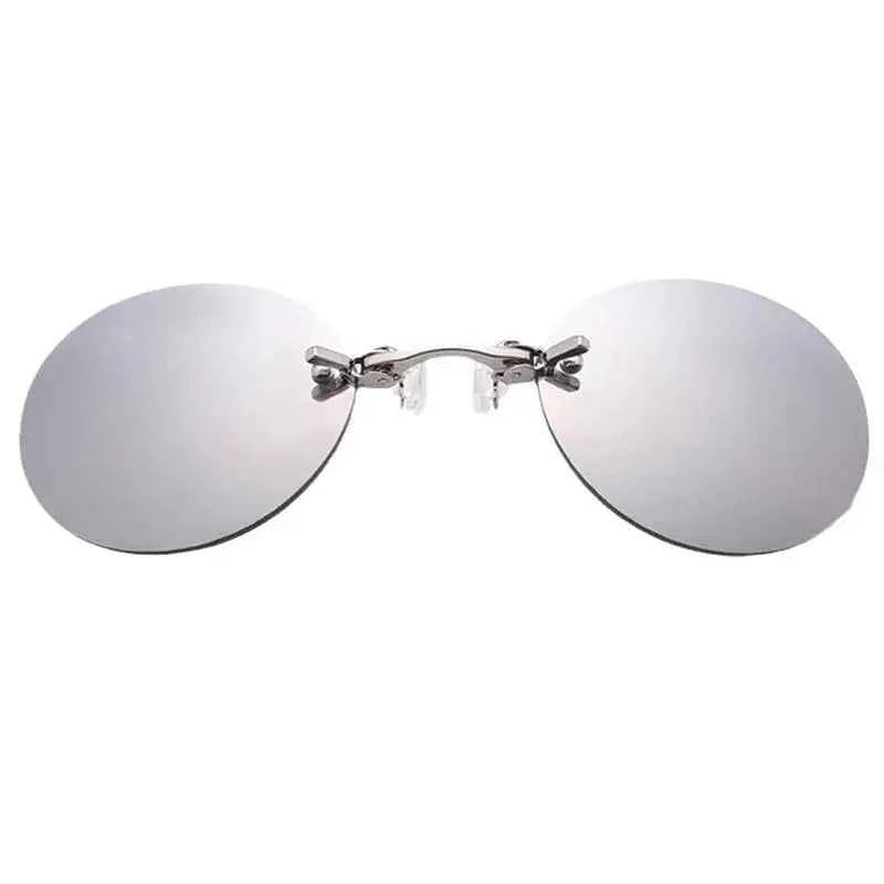 Sunglasses Mini Frameless Vintage Men Eyeglasses1/2pcs Clip On Nose Glasses Round Rimless Frameless Vintage Men Eyeglasses