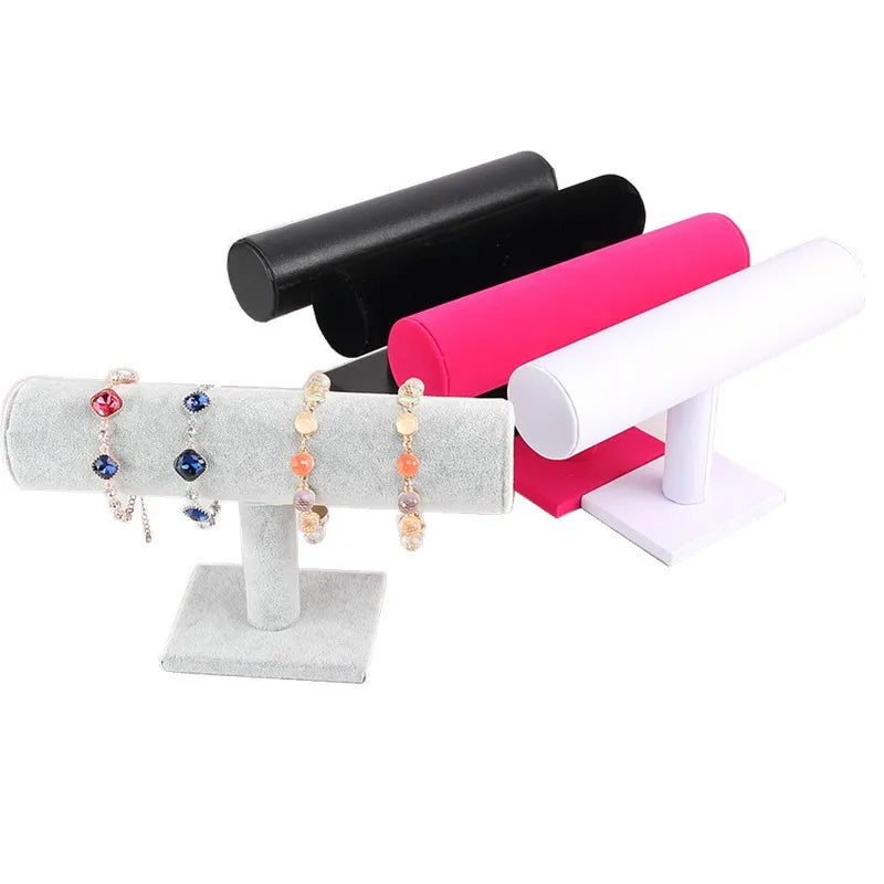 6 Colors Upright Velvet Bracelet Chain Watch Upright Display Rack Jewelry Organizer Hard Jewelry Display Stand Holder