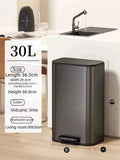 Kitchen Bin Large Large Capacity New Household Living Room Light Luxury High-grade Stainless Steel Italian Style Furniture