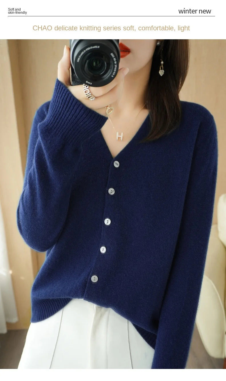 Women Cardigans 2025 Autumn Winter Single Breasted Knitwears Long Sleeve Warm Knit Cardigan Korean Fashion Spring casual Sweater