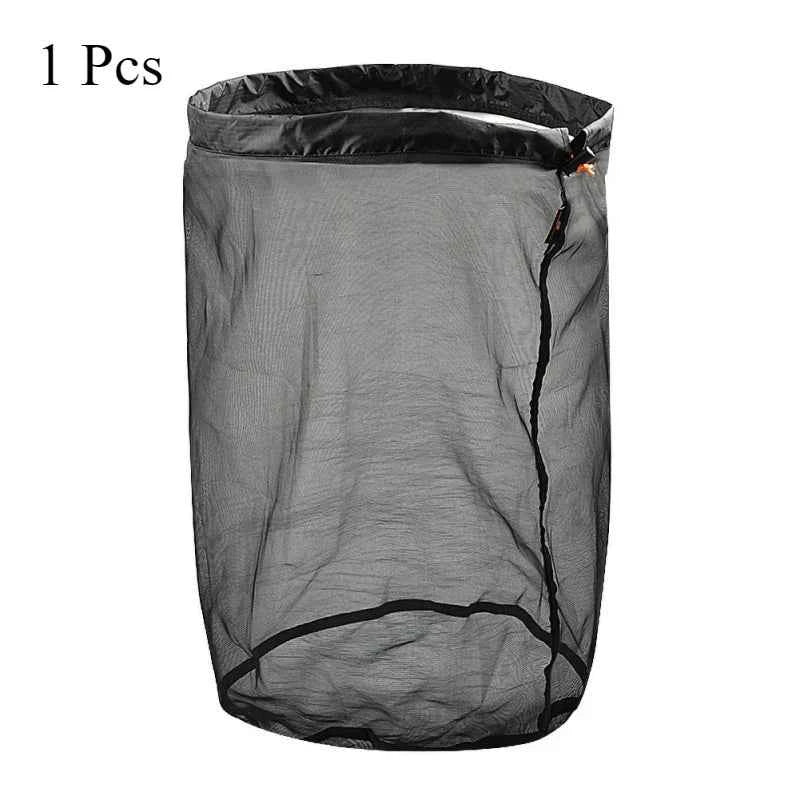1Pcs Outdoor Ultralight Mesh Storage Bag For Sports Camping Drawstring Storage Pack Hiking Travel Tools Compression Bags