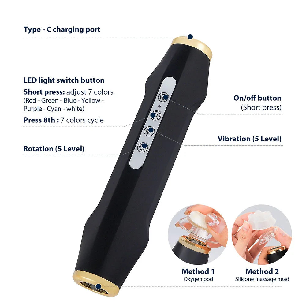 Portable Oxygen Bubble Facial Machine CO2 Bubble Pen Aqua Skin Face Cleansing SPA Beauty Device CO2 Pods Massager