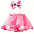 Mini-jupe de fête avec épingle à cheveux 2024 Jupe tutu Jupes bébé fille Princesse arc-en-ciel Jupes en tulle Vêtements pour filles Vêtements pour enfants