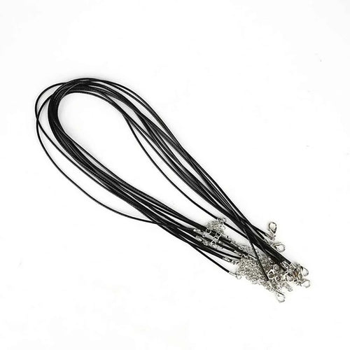50-100Pcs Leather Necklace Chains Bracelet Cord Clasps for Pendants, Bulk Waxed Rope Necklace String, Jewelry Making Supplies