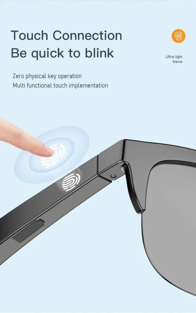 New Smart Bluetooth V5.3 Sunglasses Glasses Call Outdoor Sports Headphones HIFI Black Technology Anti-touch UV For Men And Women