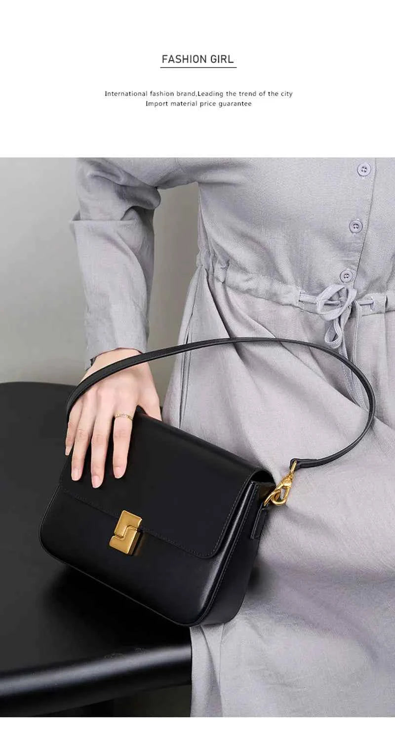 100% Genuine Leather Women's Shoulder Bag High Quality Luxury Designer Crossbody Bags Fashion Cowhide Female Handbags